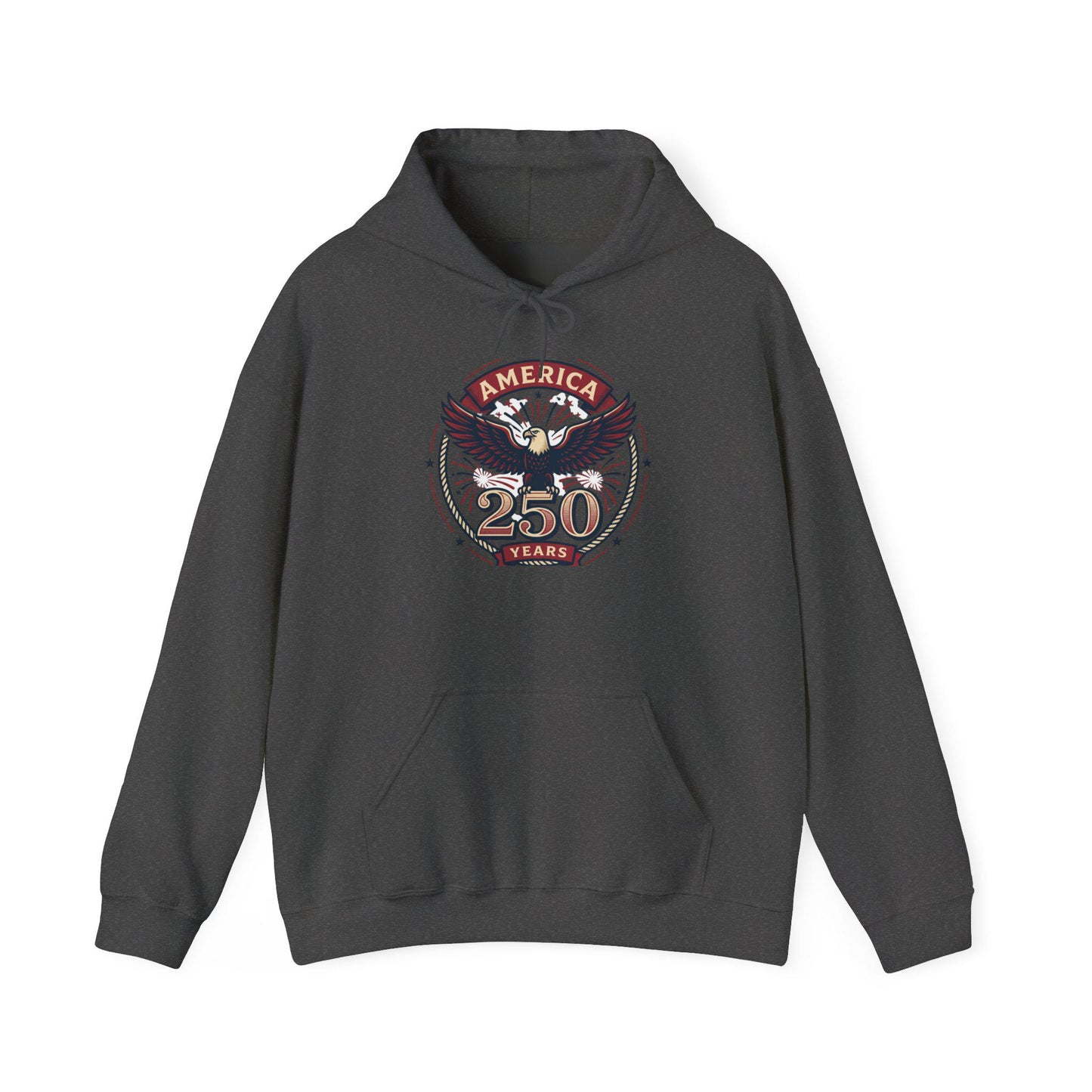 America 250 Years Eagle Graphic Hoodie | Fireworks Backprint