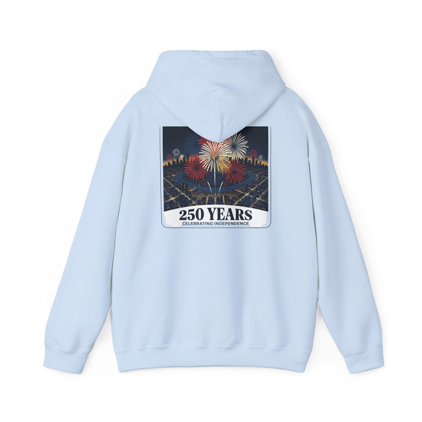 America 250 Years Eagle Graphic Hoodie | Fireworks Backprint