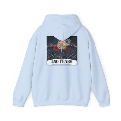 America 250 Years Eagle Graphic Hoodie | Fireworks Backprint