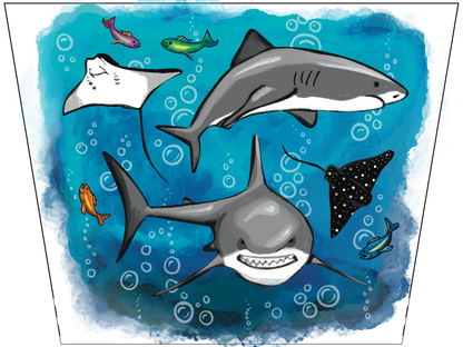 Lil' Jaws Full Sleeve Tattoo - Temporary Kids Tattoo Sleeve
