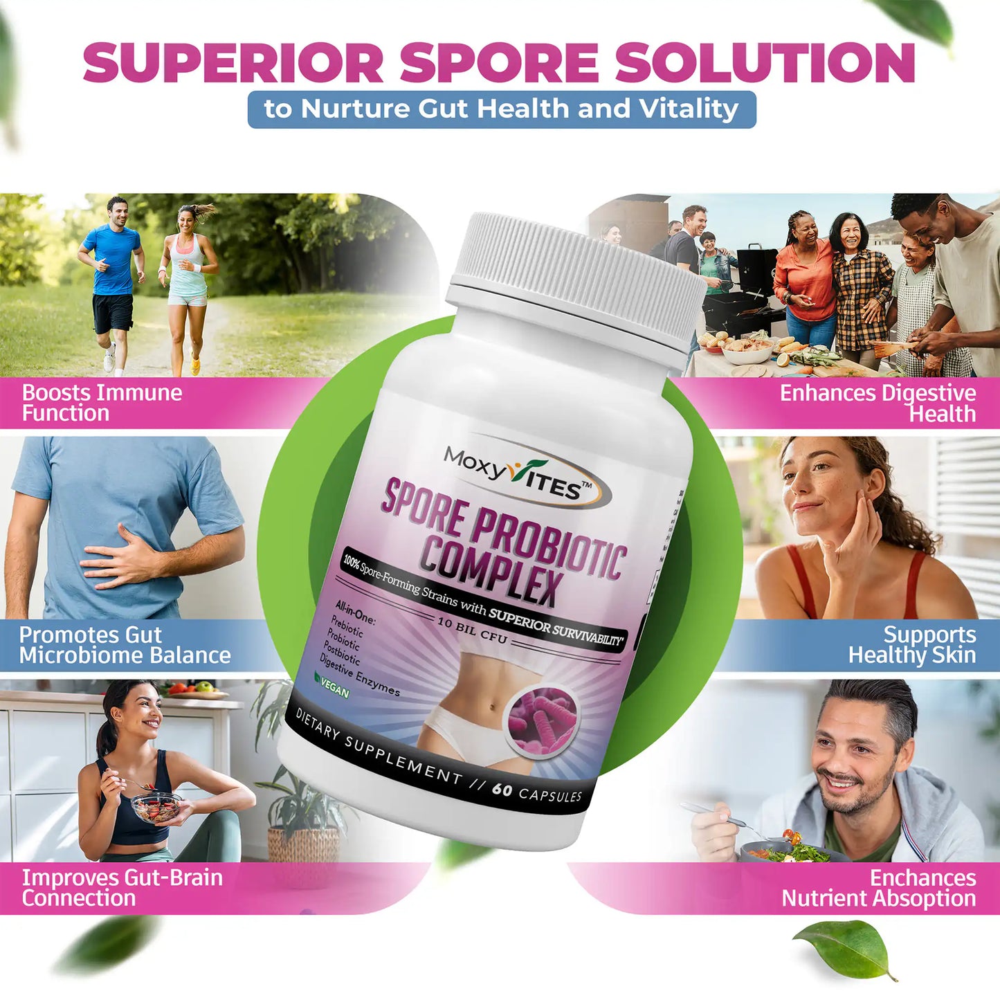 Spore Probiotic Complex with Prebiotics & Enzymes
