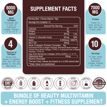 Hydrolyzed Multi Collagen Mocha Chocolate, 100 g