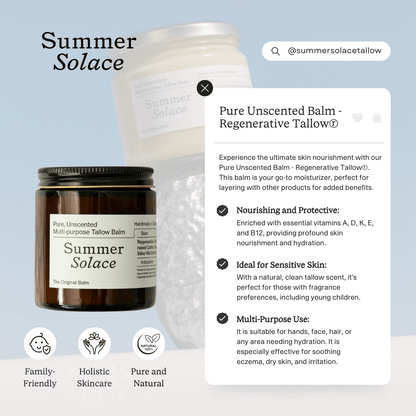 Pure Unscented Tallow Balm | Sensitive Skin | All Skin-types
