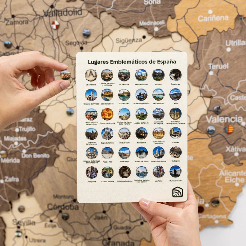 Wooden Map of Spain – Multicolor