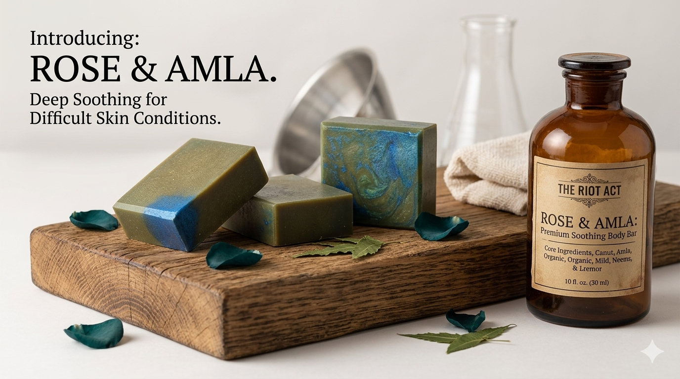 Rose & Amla Premium Soothing Body Bar - Calming Botanical Artisan Soap