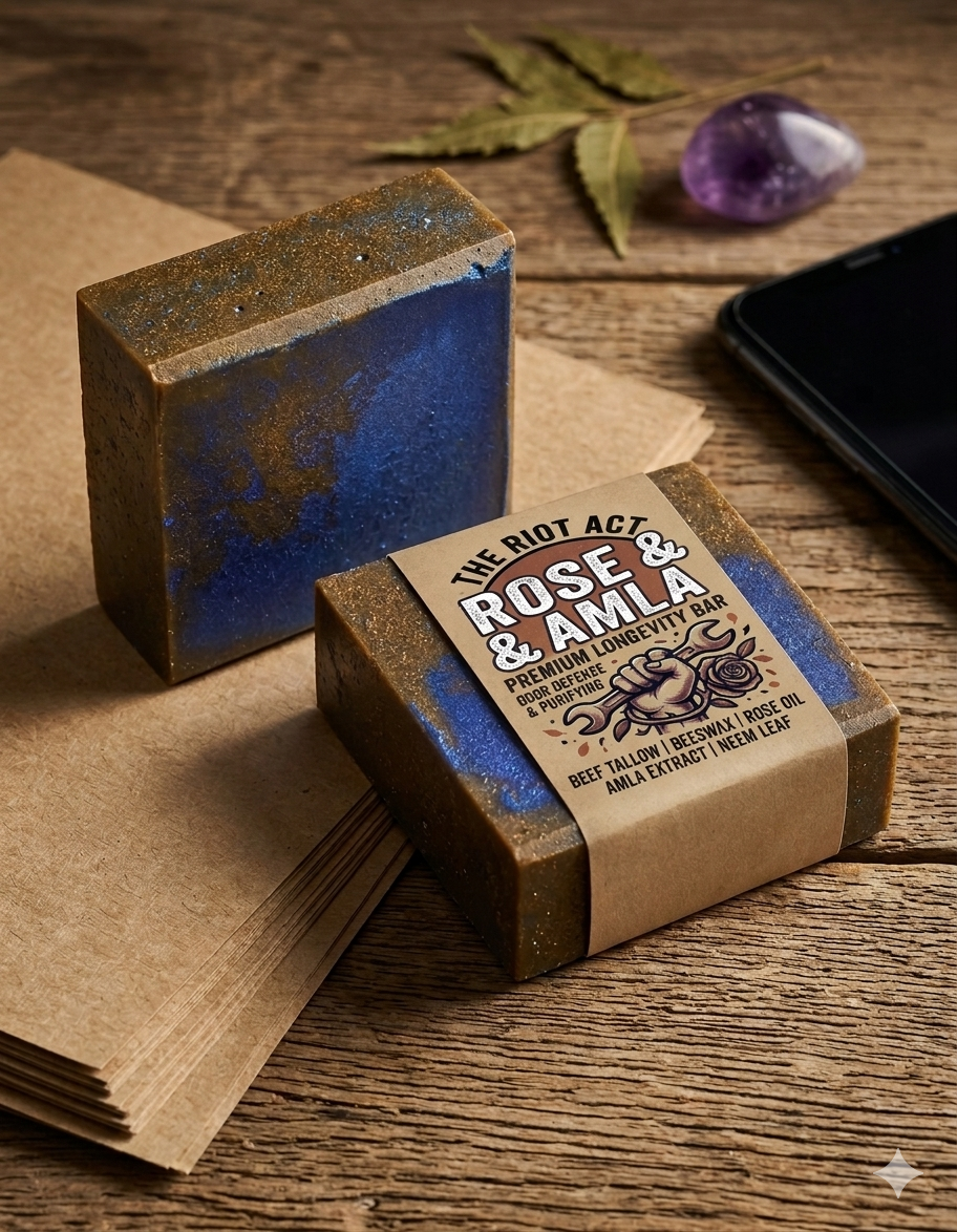 Rose & Amla Premium Soothing Body Bar - Calming Botanical Artisan Soap