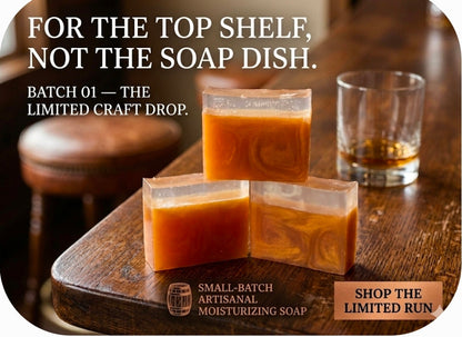 "Bourbon & Cola Seltzer" soap bars.