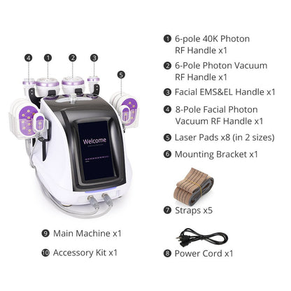Shape Tactics 6-in-1 30K Cavitation Vacuum Lipo RF