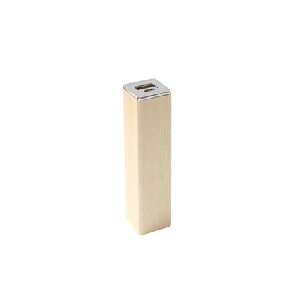 Square Tube Maple Power Bank – Compact 2200mAh Charger