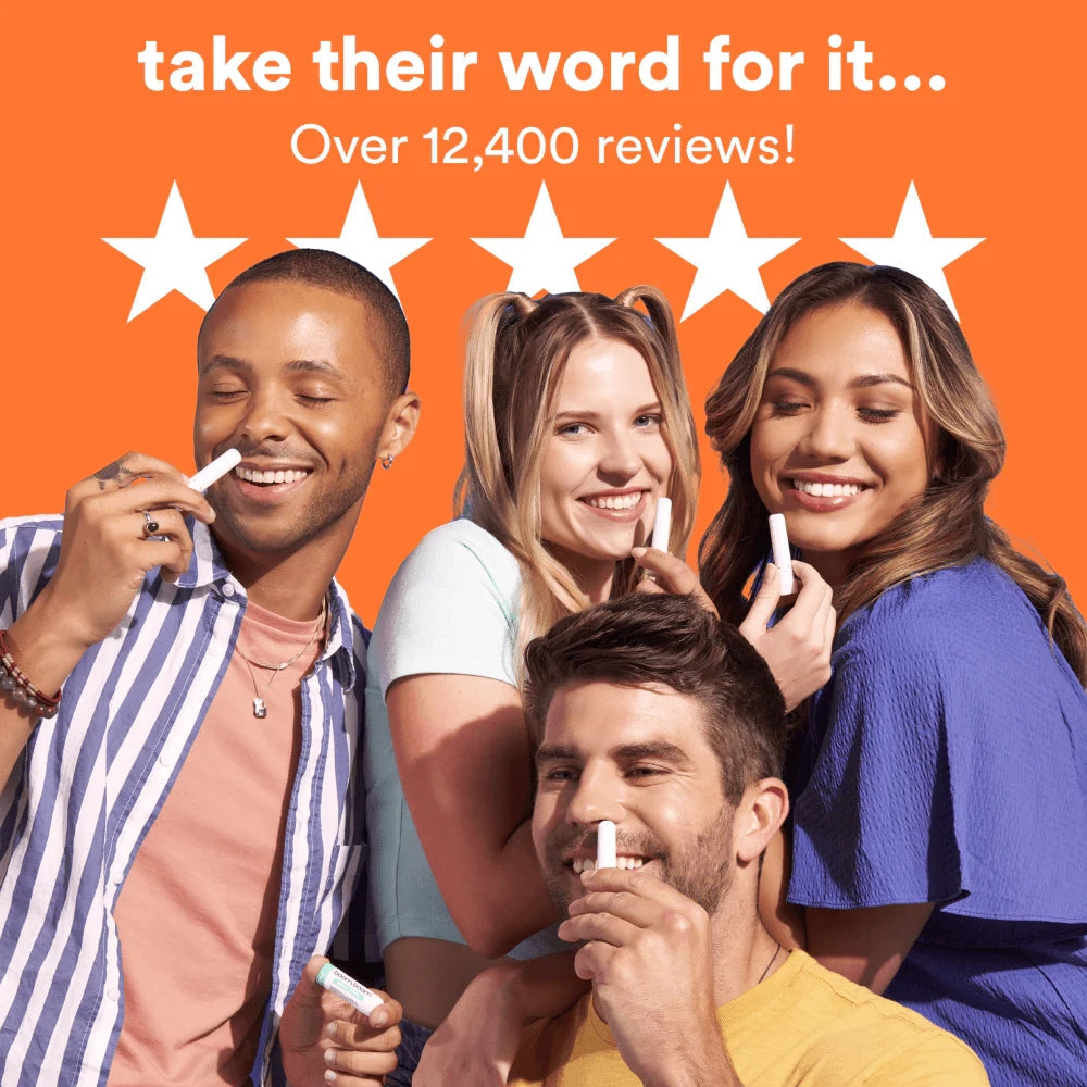 BoomBoom Nasal Stick | Vapor Flow Technology | Cool Refreshing Sensation | Natural Mood Boost | Simple Ingredients | Essential Oils + Menthol Inhaler (Mint, Wintermint, Tropical)