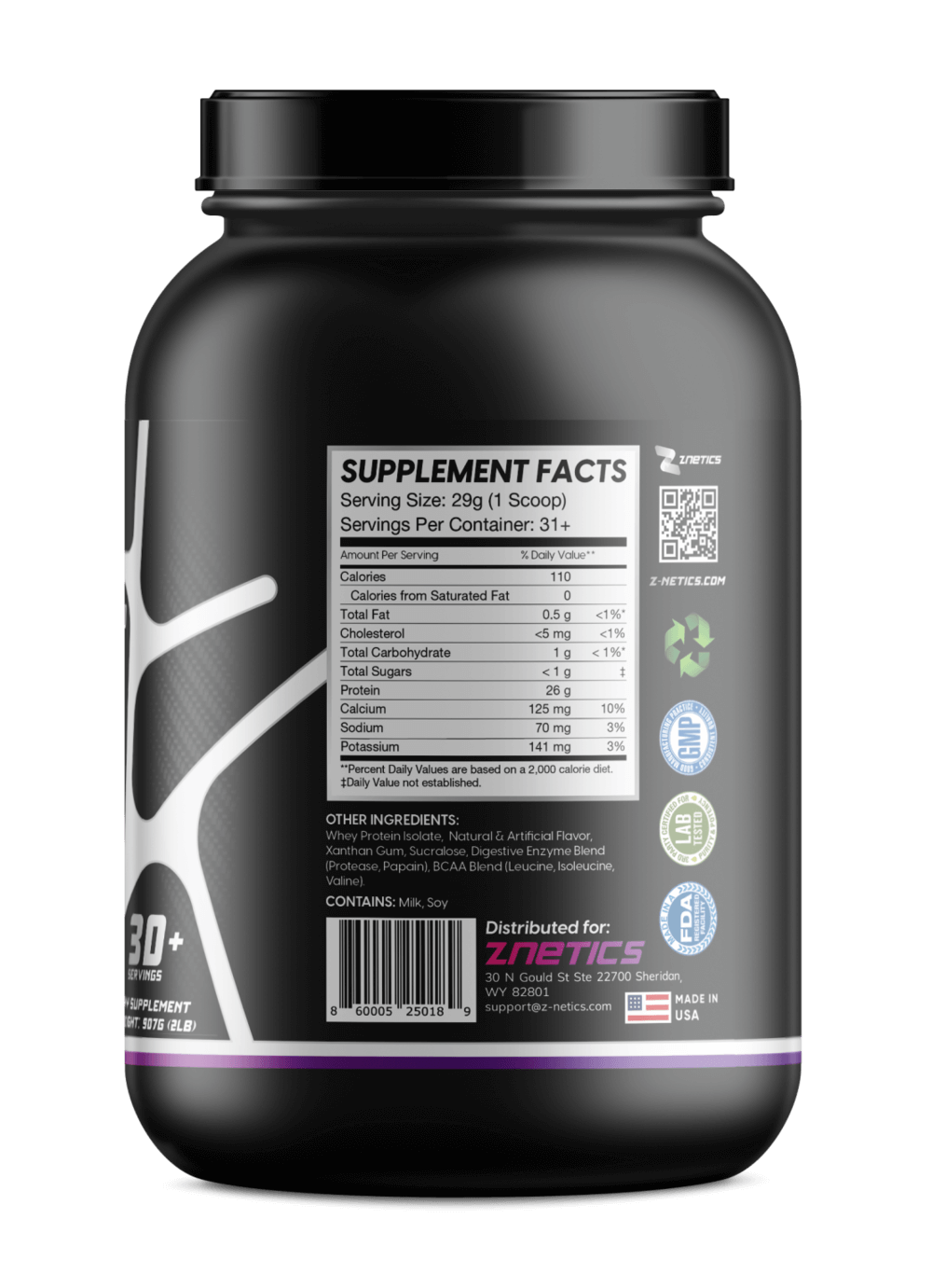 Whey Isolate Protein Vanilla 2LB | 26g Protein, Zero Sugar | ONE ZTRIKE by ZNETICS
