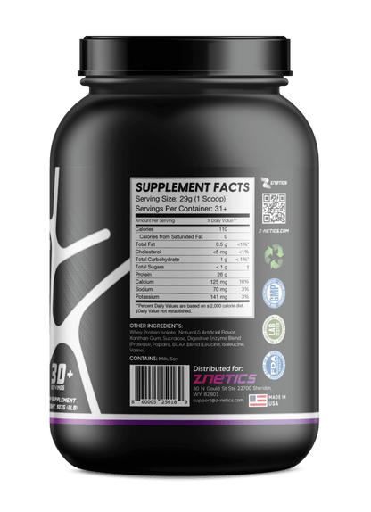 Whey Isolate Protein Vanilla 2LB | 26g Protein, Zero Sugar | ONE ZTRIKE by ZNETICS